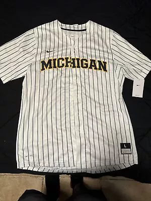 Nike Michigan Wolverines White Jersey Men’s Size:large NWT Dri-Fit Baseball • $80