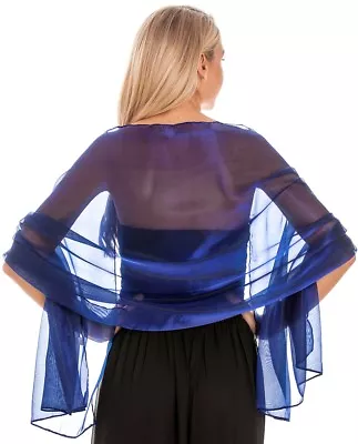 Central Chic Iridescent Wedding Pashmina Wrap Shawl Wedding Brides Bridesmaids • £8.95