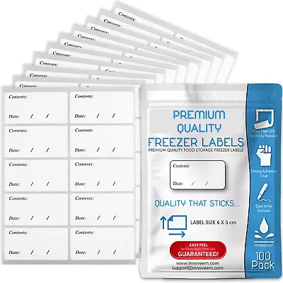 £5.38 • Buy Innoveem Freezer Labels Easy Peel Off - Frozen Food Labels Stickers That Leave -