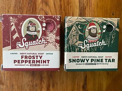 Dr. Squatch Holiday Limited Edition Soap FROSTY Peppermint & Snowy Pine Tar • £14.45