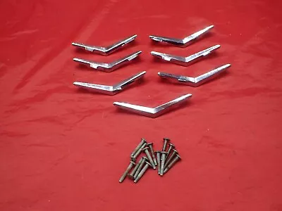 Vintage Chrome Mid Century Modern Boomerang Chevron Drawer Pull Handles Set Of 7 • $49.99