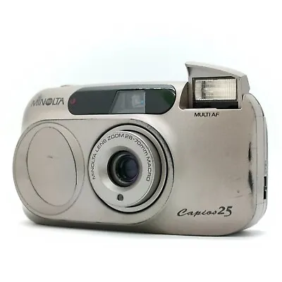 Minolta Capios 25 Silver 28-70mm Macro Point & Shoot 35mm Film Camera - GOOD • $19.55