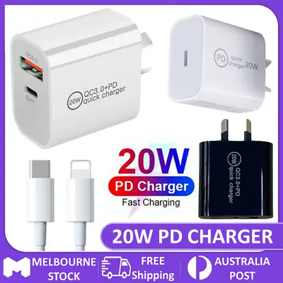 $3.99 • Buy 20W USB Type-C Fast PD Wall Charger QC3.0 Adapter For IPhone 14 13 12 11 Pro Max