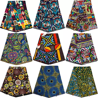 £8.98 • Buy African Fabric Print 100% Cotton Rich Ethnic Colourful Ankara Fat Quarters 1Yard