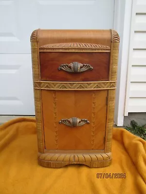 Beautiful Art Deco Vintage Waterfall Nightstand / End Table FREE SHIPPING • $850