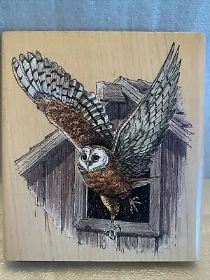 Michaelsen 1999 Barn Owl 300-36 Rubber Wood Mounted Stamp Euc Stamparosa • $10