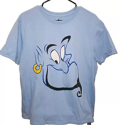 Vintage 90s Authentic Disney Aladdin Genie T-shirt Light Blue Robin Williams • $24.99