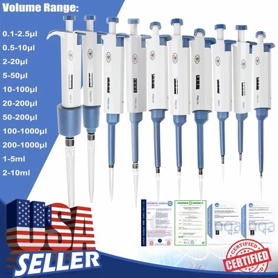 $27.99 • Buy 2022 Single Channel Pipette Adjustable Volume Pipettor Micro Transfer Dropper US