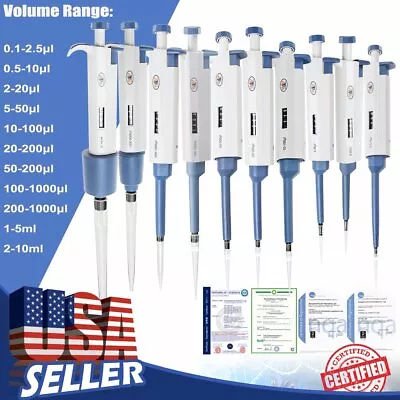 2022 Single Channel Pipette Adjustable Volume Pipettor Micro Transfer Dropper US • $27.99