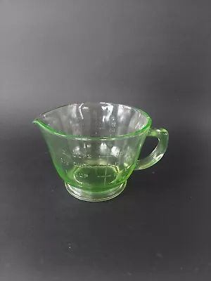 Vintage Vaseline Uranium Green Footed 2 Cup Measuring Mixing Cup Hazel Atlas • $32.50