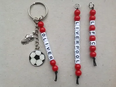 Personalised Handmade Name LIVERPOOL LFC Football Team Colours Keyring Bag Tag  • £4.69