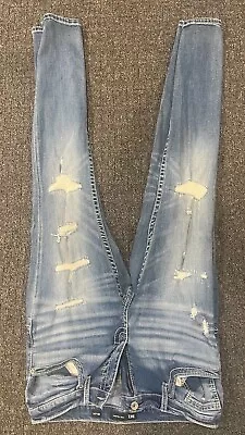 BKE Jeans Buckle Jeans Jake Straight 36 X 34 Mens Distressed Denim Blue • $30