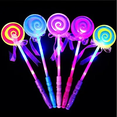 Lollipop Glow Sticks Kids LED Light-Up Toy Girls Princess Flashing Wand 8 Pack • $14.50