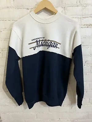 Vintage University Of Michigan Crewneck Sweatshirt Medium 70s Velva Sheen 80s Vt • $36