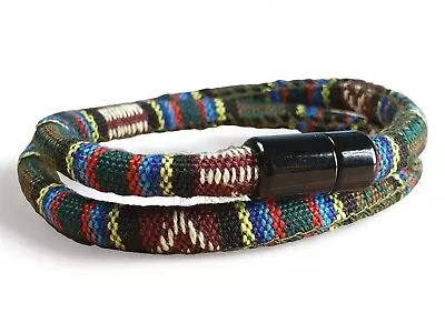 Ethnic Cord Bracelet / Magnetic Survival Wrap Rope Bracelet For Men And Women • £13.90