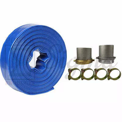 6  IN X 100' Feet Agricultural PVC Lay Flat Discharge Pump Hose Pin Lug Coupling • $1299.99