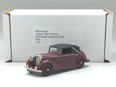 $154.47 • Buy Minimarque White Metal 1947 Jaguar 3.5 Drop Head Coupe Full Roof Red 1/43