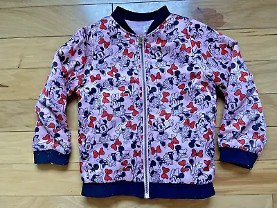 Disney Tutu Couture Minnie Mouse Girls Pink Bomber Jacket Size 7/8 • $12