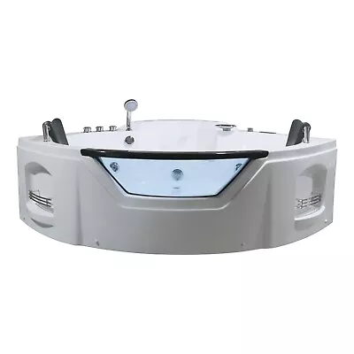 61  Corner Acrylic Bathtub With Light Heater Freestanding Soaking Spa Jetted • $2745.30