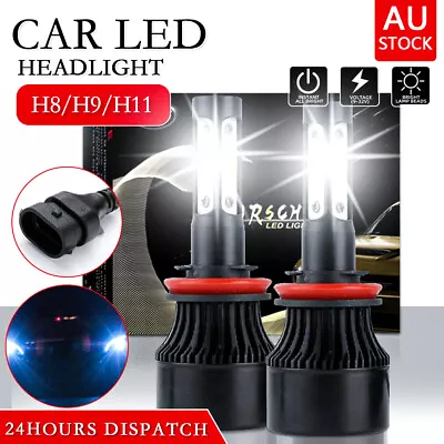 H11 H8 H9 LED Headlight Kit Bulbs 2000W 300000LM 6000K Globe Bulbs High/Low Beam • $23.59