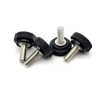 M4 Knurled Thumb Screw Bolts Multiple Lengths Black Clamping Knob 304 Stainless • $15.49