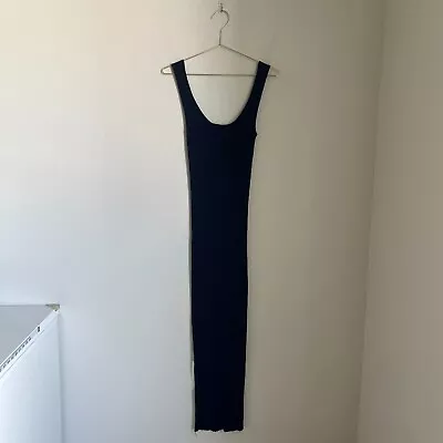 Zara Women's Ribbed Knit Maxi Tank Dress In Navy Size SMALL • $19.99