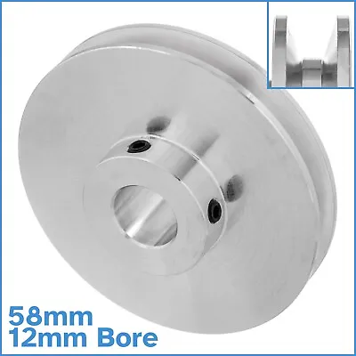 Aluminium Alloy 58mm V Groove Track Wheel 12mm Fixed Bore Diameter Motor Shaft • £22.87