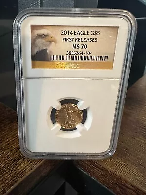 2014 Eagle G$5 First Realease MS 70 1/10 Gold Coin • $243.50