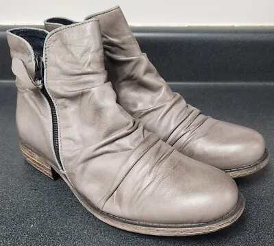 $179 Miz Mooz Womens Layla Slouch Ankle Boot Shoes Grey  EU 41 / US 9.5-10 • $69.99