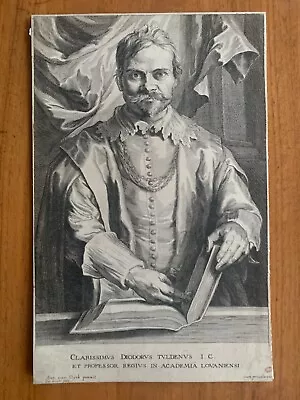 Anthony Van Dyck / Pieter De Jode II  Tuldenus  (1630-1645) Original Engraving • $350