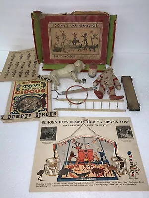 1918 Antique American Schoenhut’s Wooden Humpty Dumpty Circus Set • $499