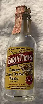 $4.49 • Buy EARLY TIMES Miniature Glass Bourbon Whiskey Bottle Vintage MINI 1/10 Pint