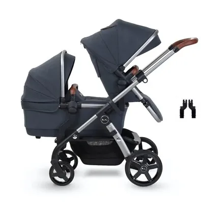 Silver Cross Wave 4 In 1 Pram In Indigo Blue + Tandem Adapters - Brand New Boxed • £529