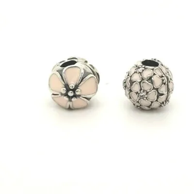  Pandora 925 Assorted Cherry Blossom 791041 791826 Pink Flower Clip Charms NEW • $36.99