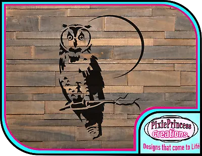 Owl Moon A Animal Mylar 190 Stencil Reusable Airbrush Spray Paint Wall Art Decor • £4.20