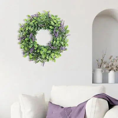 Lavender Wreath With Green Leaf Spring Front Door For Farmhouse Spring Decor • £8.60