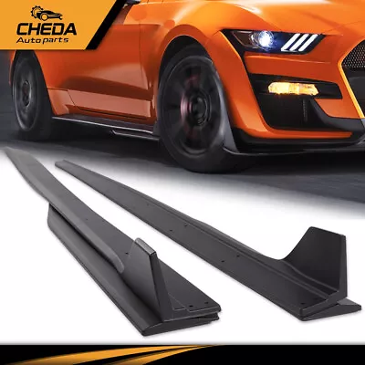 Fit For 15-22 Ford Mustang GT500 Style Side Skirt Extension Splitter W/ Winglet • $82.69