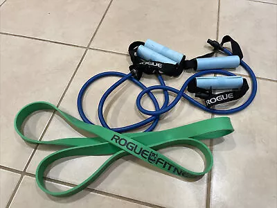 Rogue Fitness- 2-Resistance Blue Tube Bands & Green Monster Band NEW LOT • $69.99