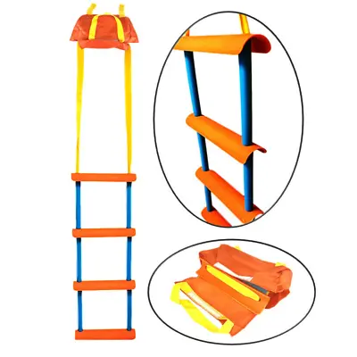 $39.99 • Buy Emergency Folding Ladder Boat Yacht Safety Boarding Ladder Storage Bag 5 Step