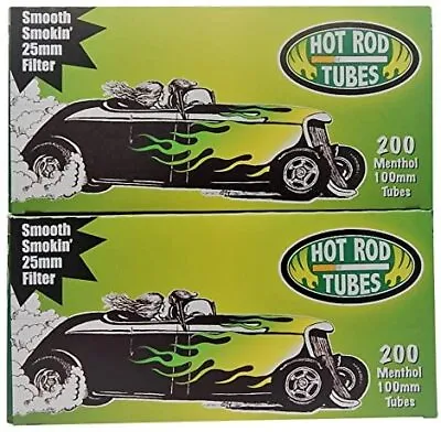 Hot Rod Cigarette Tubes 100mm Menthol 200 Tubes Per Carton [2-Boxes] • $14.10