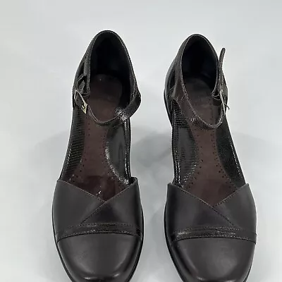 Dansko Brown Leather Mary Jane Clogs Comfort Shoes Size 37 Nurse Shoes • $41.99
