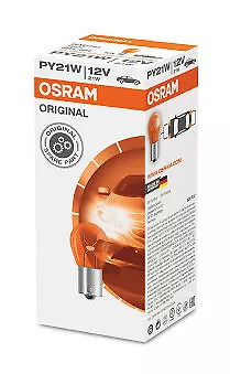 (U10)12v 21w Bau15s Amber Trade Pk 7507 Osram PY21W Genuine Top Quality Product • £13.91