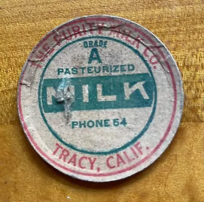 The Purity Milk Co. Tracy California Milk Bottle Cap • $9.99