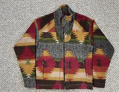 Vintage Little Big Horn Jacket Adult S Western Aztec 90s Chinella Fleece Pocket • $39.96