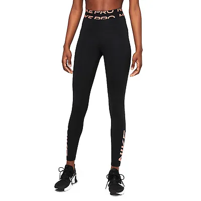 NIKE Women's Dri-FIT Pro Grx Training Leggings Sz M Medium Black Pink Running • $45.49