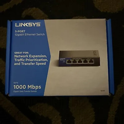 Linksys SE3005 5 Port Gigabit Ethernet Switch 1000 Mbps Open Box • $8