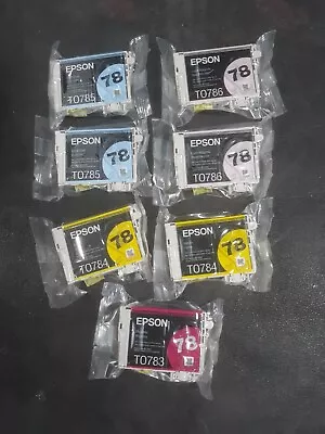 Lot Of 7 Genuine Epson 78 Ink Cartridges T0783 T0784 T0785 T0786  NO BOX • $49.88