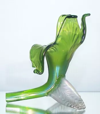 Antique Czech  Bohemian KraliK Art Nouveau Irridescent Glass Lily Vase - 16cm • £50
