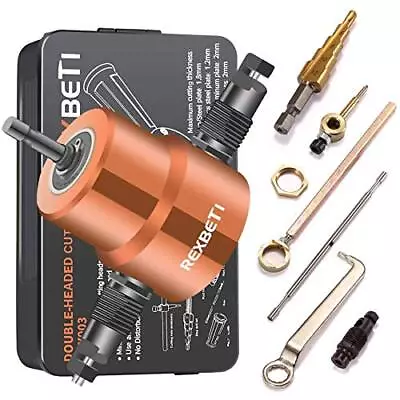 REXBETI Double Headed Sheet Metal Nibbler Drill Attachment Metal Cutter With  • $51.76