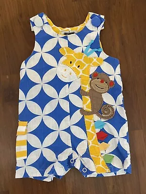 Baby Boys Size 6-9 Months Mud Pie Lot Romper Shorts Sleeveless Monkey • $17.99